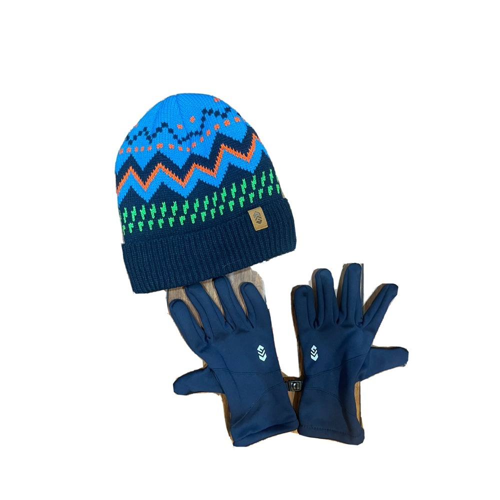 Free Country Boys Hat and‎ Gloves Navy L/XL